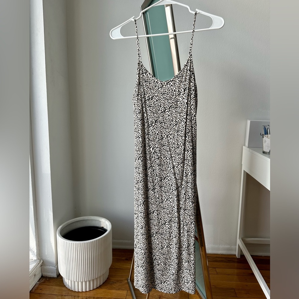 Rag Poets Cheetah Print Midi Dress with Slit